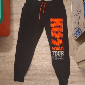 Kiss Women's Black Joggers with Bold Red and White Details